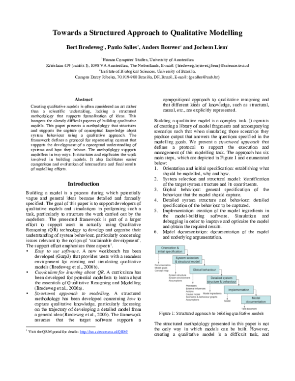 (PDF) Towards a structured approach to building qualitative reasoning ...