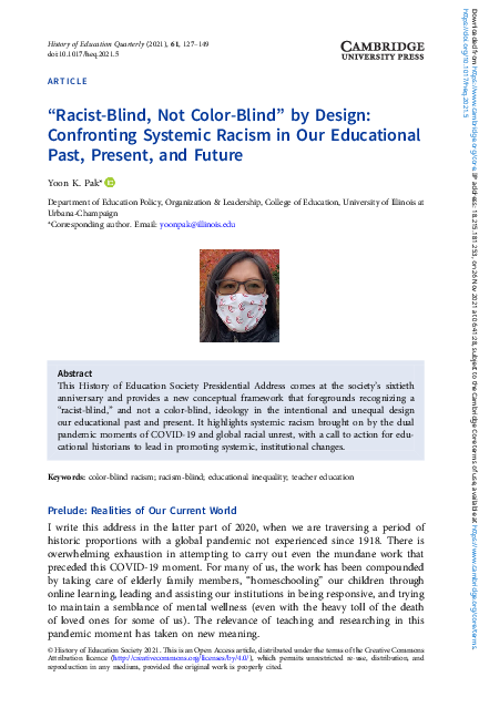 (PDF) “Racist-Blind, Not Color-Blind” by Design: Confronting Systemic ...