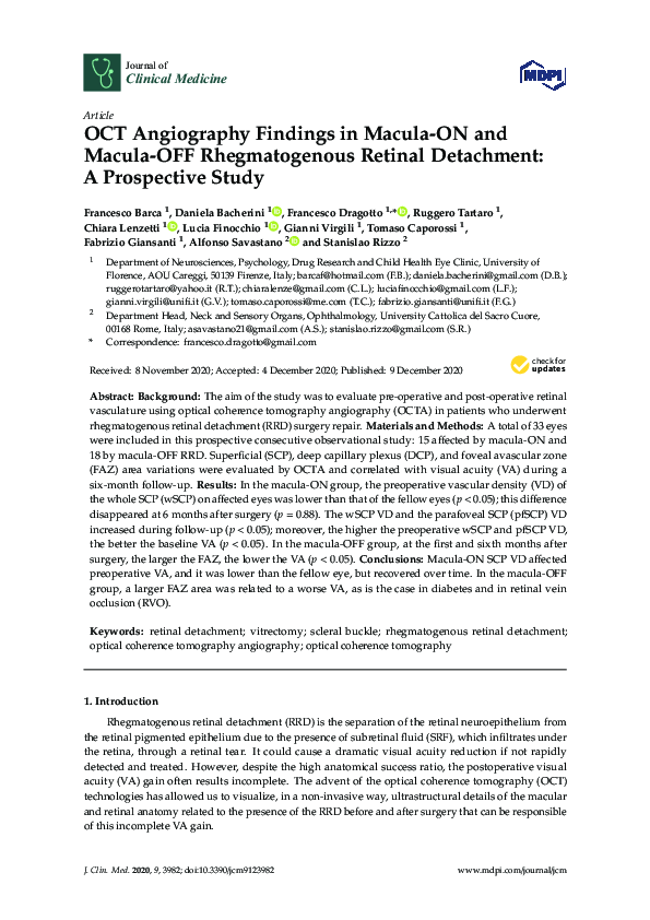 (PDF) OCT Angiography Findings in Macula-ON and Macula-OFF ...