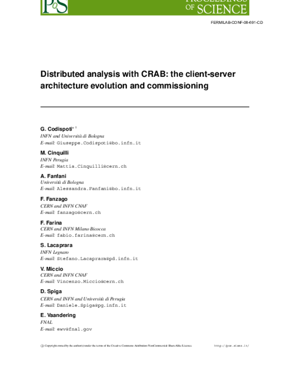 (PDF) Distributed analysis with CRAB: The client-server architecture ...