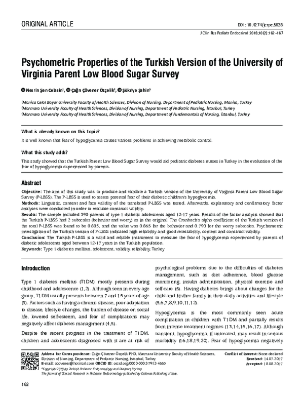 (PDF) Psychometric Properties of the Turkish Version of the University ...