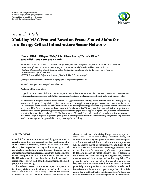 (PDF) Modeling MAC Protocol Based on Frame Slotted Aloha for Low Energy ...