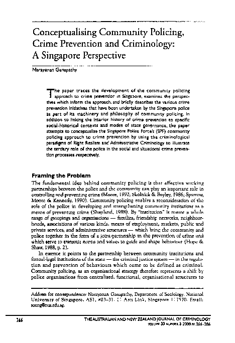 (PDF) Conceptualising Community Policing, Crime Prevention and ...