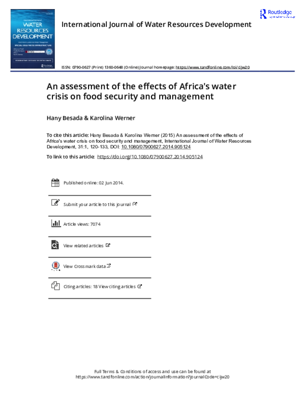 (PDF) An assessment of the effects of Africa's water crisis on food ...