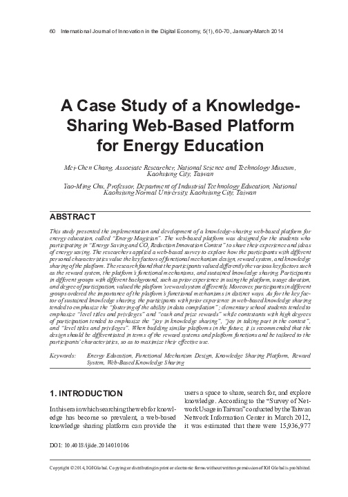 (PDF) A Case Study of a Knowledge-Sharing Web-Based Platform for Energy ...