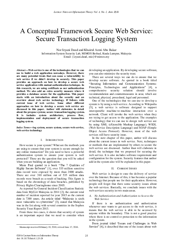(PDF) A Conceptual Framework Secure Web Service: Secure Transaction ...