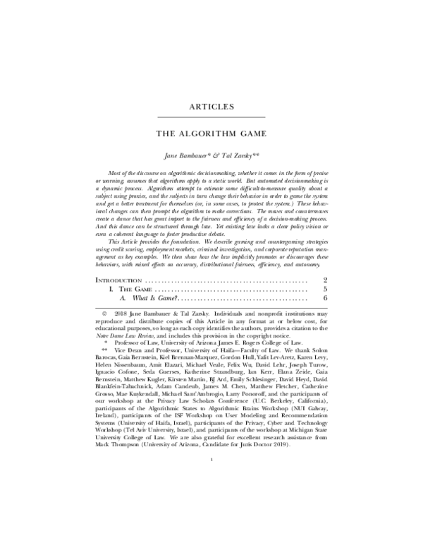 (PDF) The Algorithm Game