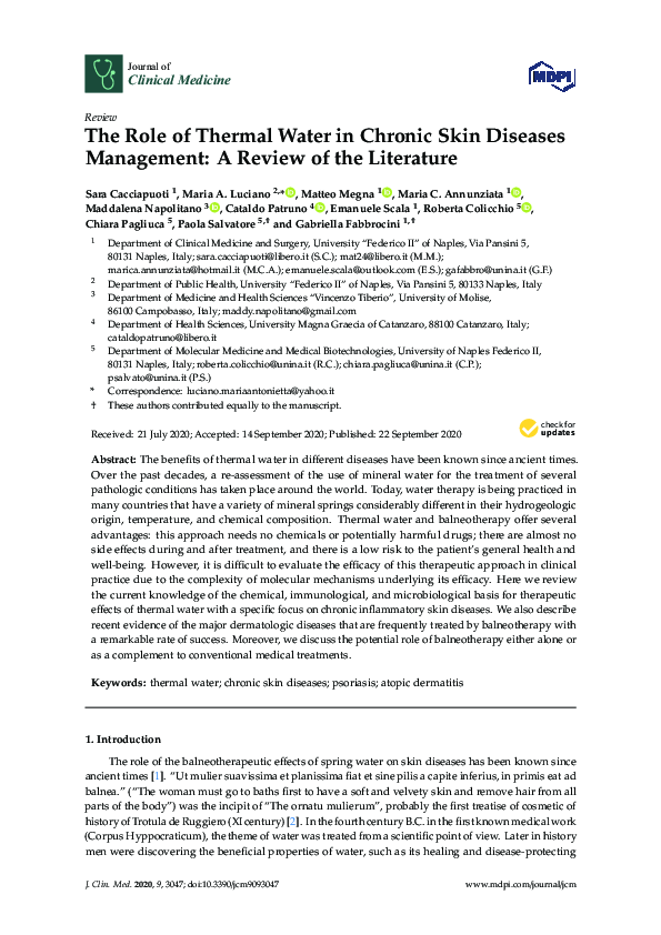 (PDF) The Role of Thermal Water in Chronic Skin Diseases Management: A ...