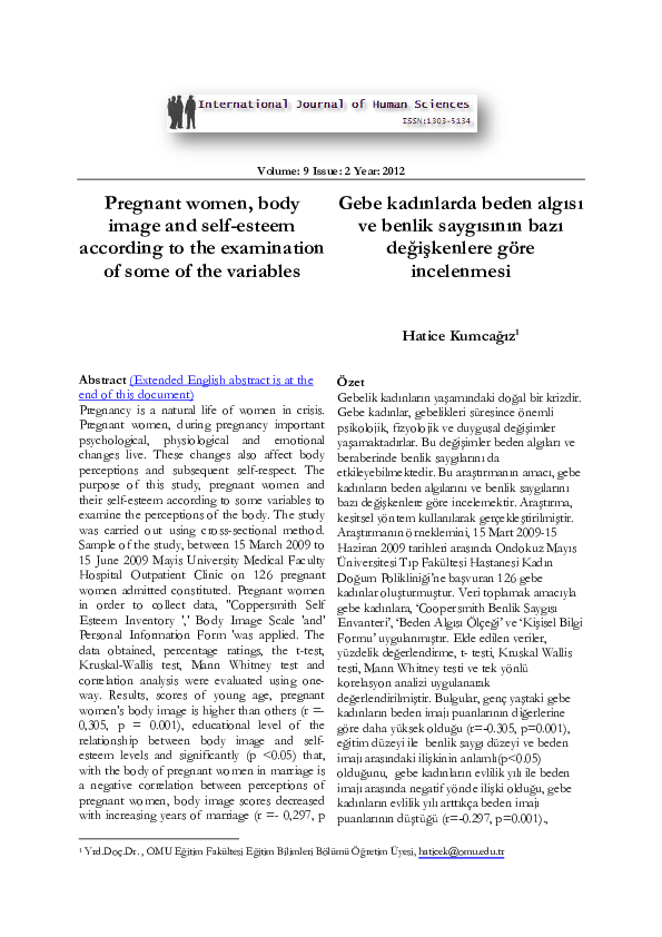(PDF) Pregnant women, body image and self-esteem according to the ...