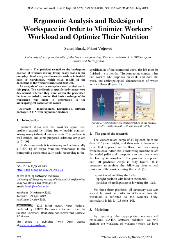 (PDF) Ergonomic Analysis and Redesign of Workspace in Order to Minimize ...