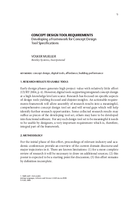 (PDF) Concept design tool requirements: Developing a Framework for ...