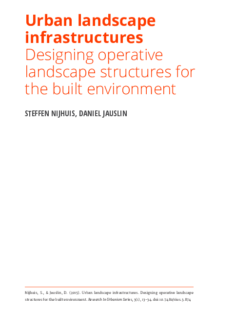 (PDF) Urban landscape infrastructures. Designing operative landscape ...