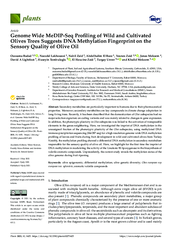 (PDF) Genome Wide MeDIP-Seq Profiling of Wild and Cultivated Olives ...