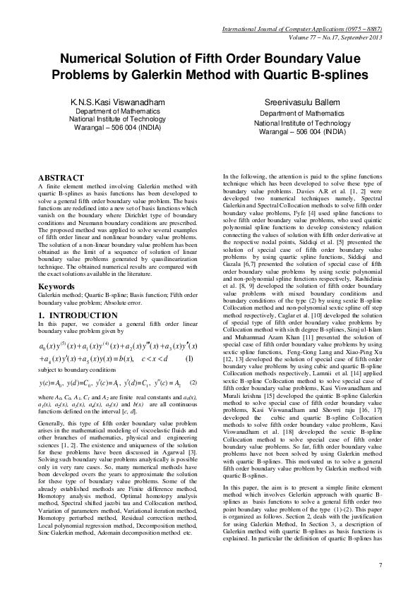 (PDF) Numerical Solution of Sixth Order Boundary Value Problems by ...