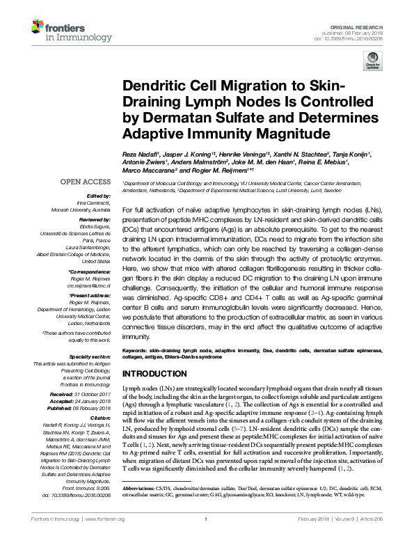 (PDF) Dendritic Cell Migration to Skin-Draining Lymph Nodes Is ...