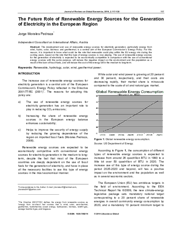 (PDF) The Future Role of Renewable Energy Sources for the Generation of ...