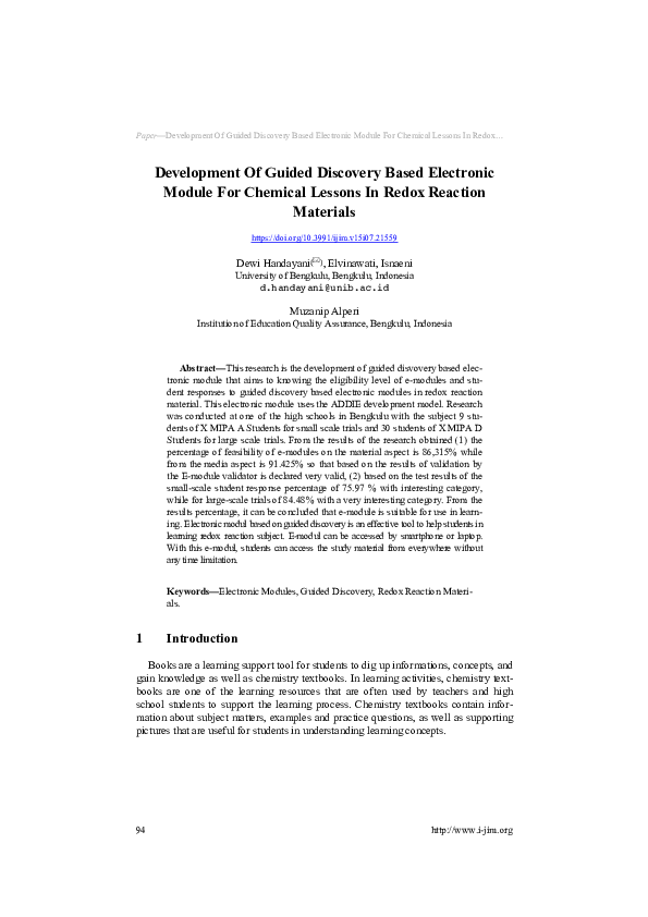 (PDF) Development Of Guided Discovery Based Electronic Module For ...