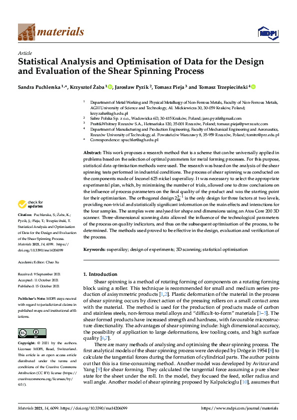 (PDF) Statistical Analysis and Optimisation of Data for the Design and ...