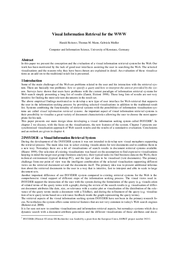 (PDF) Visual information retrieval for the web