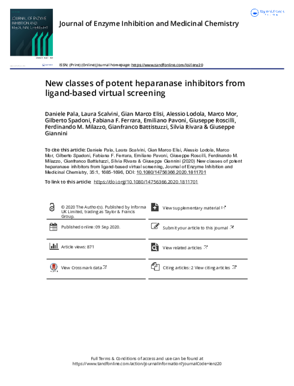 New classes of potent heparanase inhibitors from ligand-based virtual screening