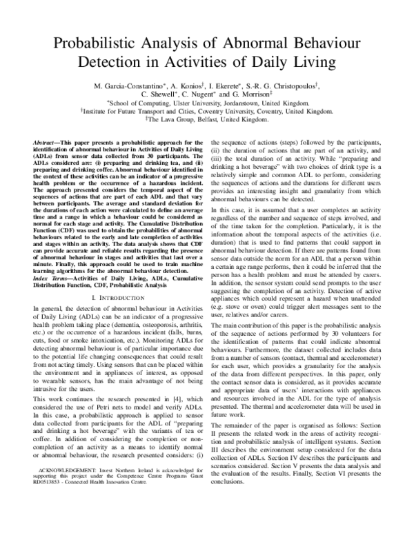 (PDF) Probabilistic Analysis of Abnormal Behaviour Detection in ...
