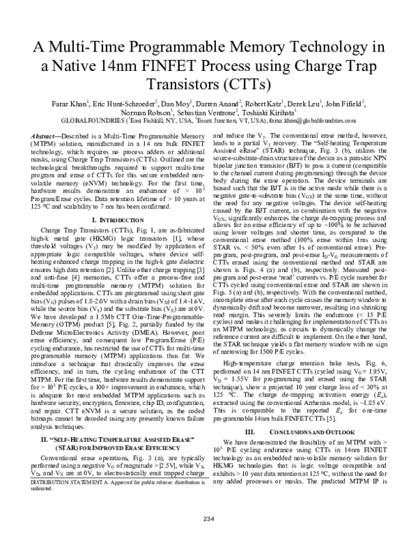 (PDF) A Multi-Time Programmable Memory Technology in a Native 14nm ...