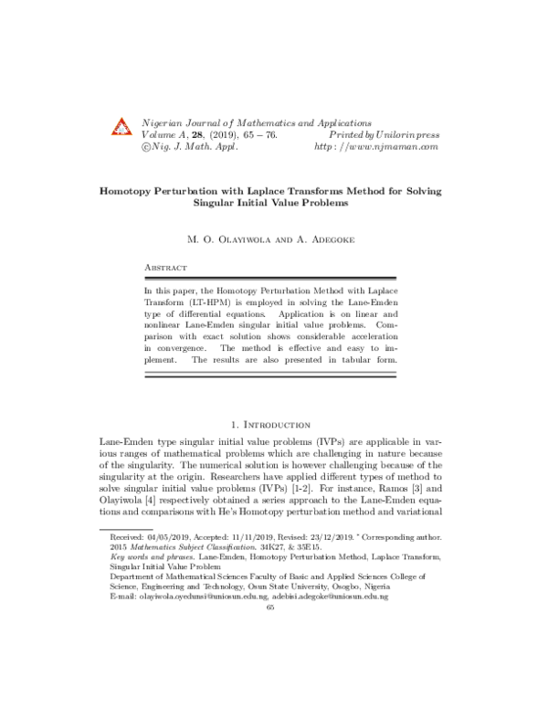 (PDF) Homotopy Perturbation with Laplace Transforms Method for Solving ...