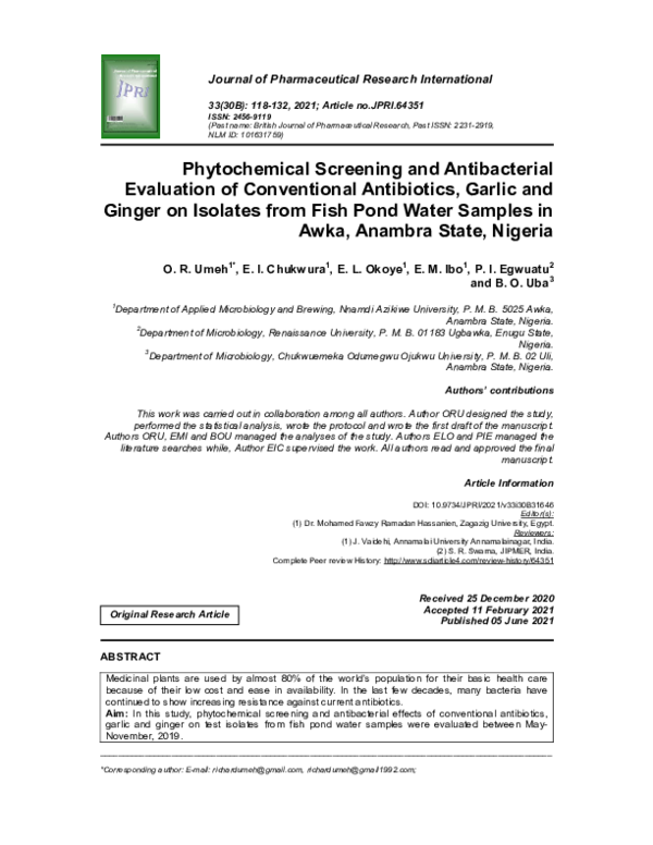 (PDF) Phytochemical Screening and Antibacterial Evaluation of ...