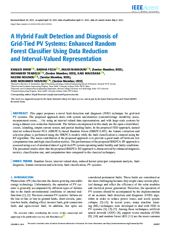 (PDF) A Hybrid Fault Detection and Diagnosis of Grid-Tied PV Systems ...