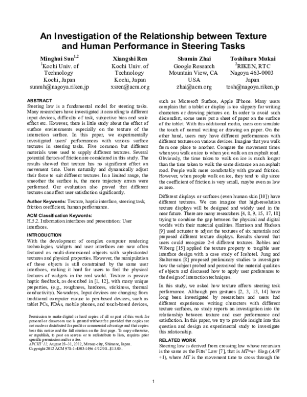 (PDF) An investigation of the relationship between texture and human ...