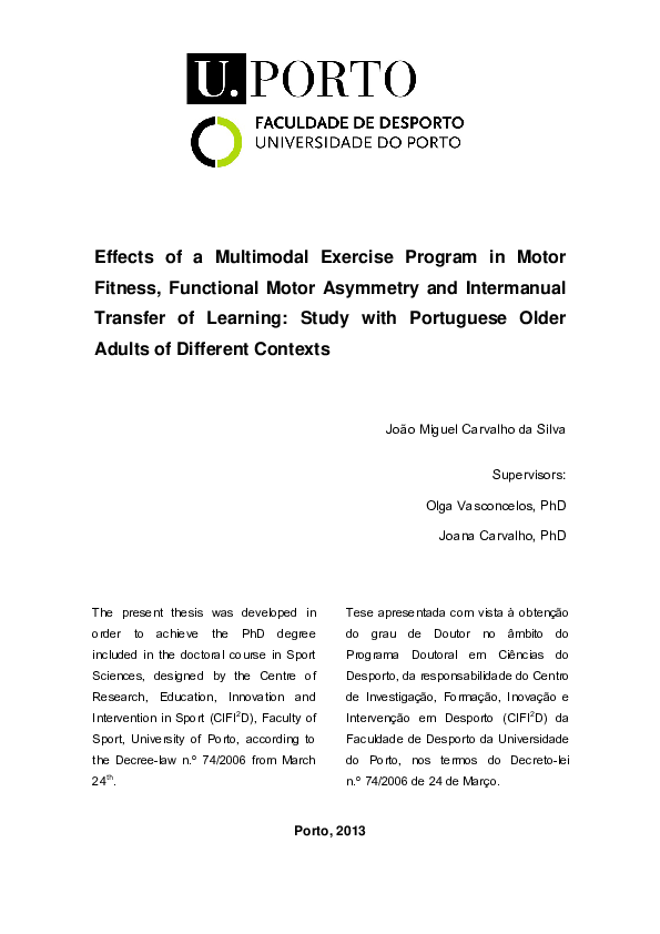 (PDF) Effects of a Multimodal Exercise Program in Motor Fitness ...
