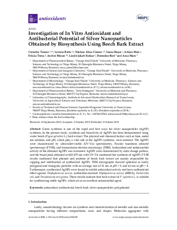 (PDF) Investigation of In Vitro Antioxidant and Antibacterial Potential ...
