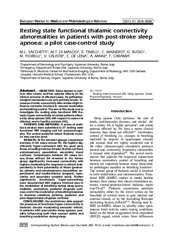 (PDF) Resting state functional thalamic connectivity abnormalities in ...