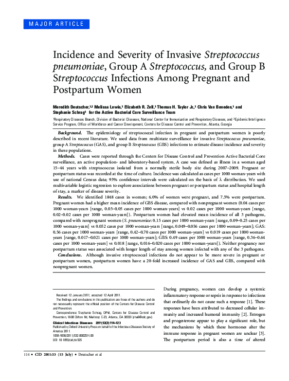 (PDF) Incidence and Severity of Invasive Streptococcus pneumoniae ...