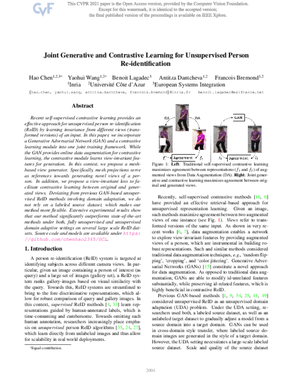(PDF) Joint Generative and Contrastive Learning for Unsupervised Person ...