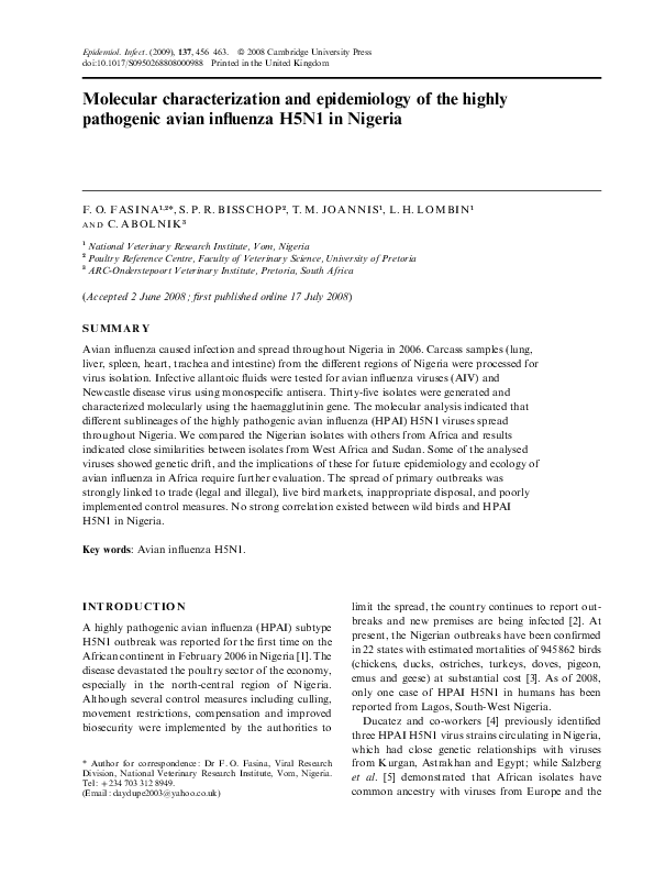 (PDF) Molecular characterization and epidemiology of rotavirus isolates ...