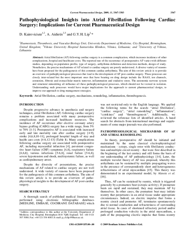(PDF) Pathophysiological insights into atrial fibrillation following ...