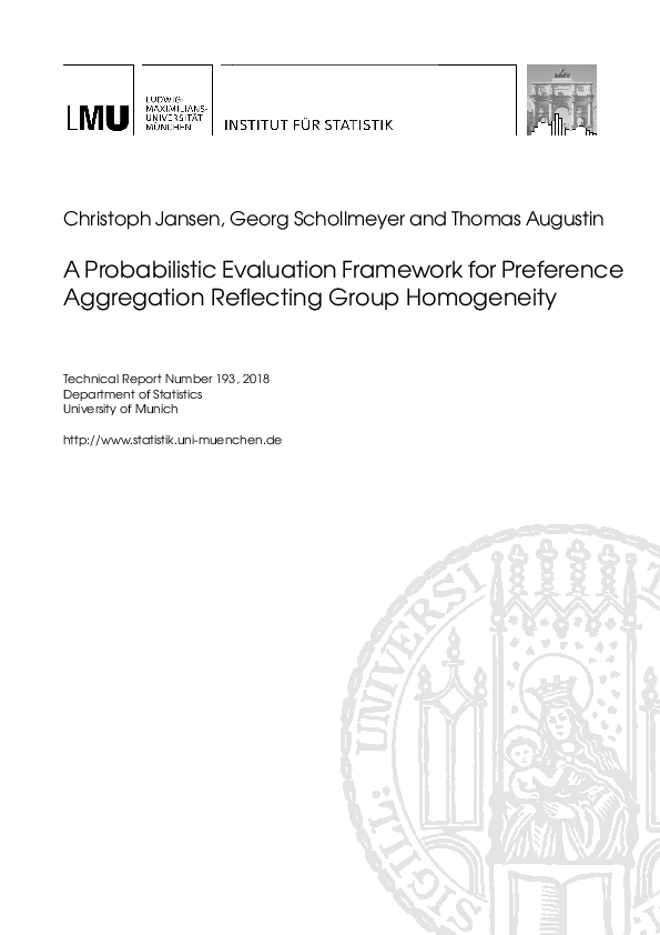 (PDF) A probabilistic evaluation framework for preference aggregation ...