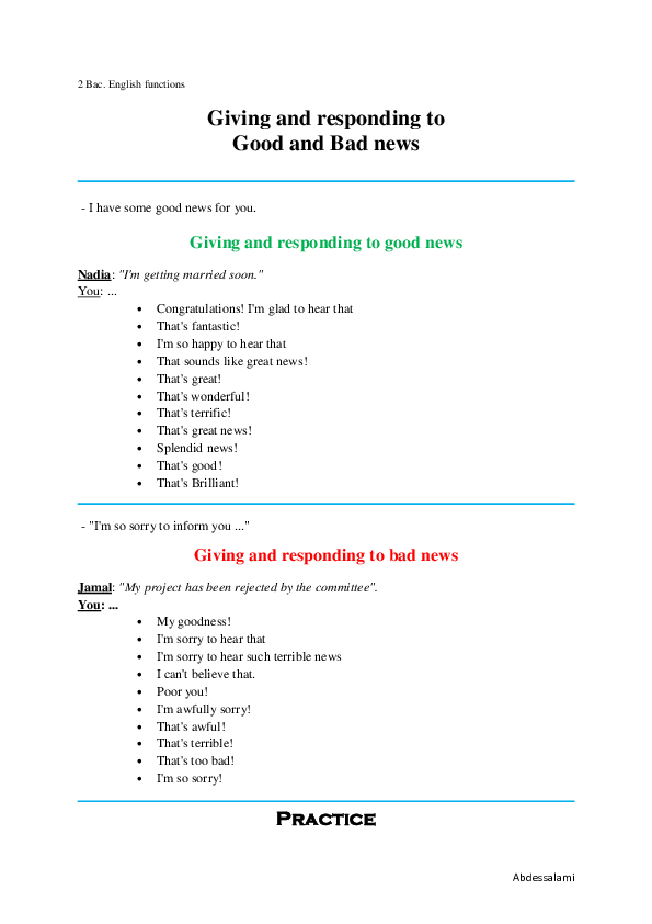 (PDF) Responding to good and bad news