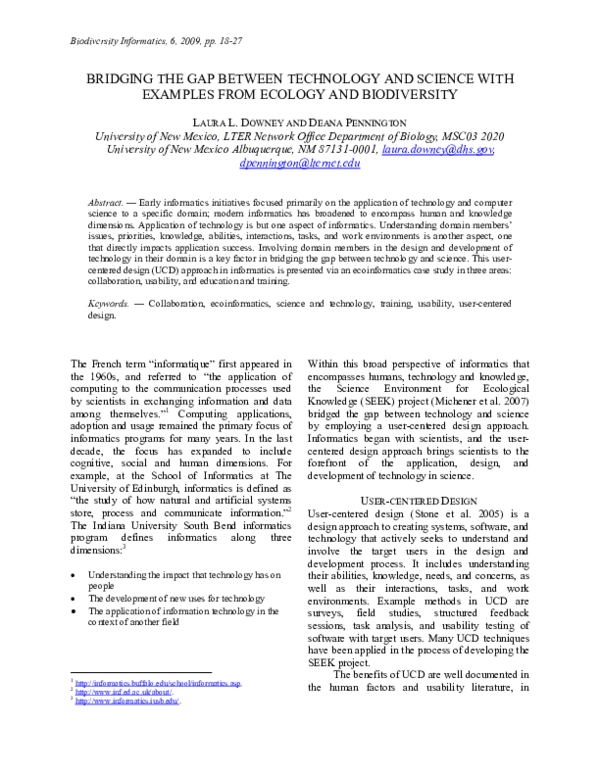 (PDF) Bridging the Gap Between Technology and Science with Examples ...
