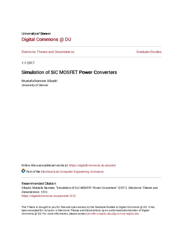 (PDF) Simulation of SiC MOSFET Power Converters