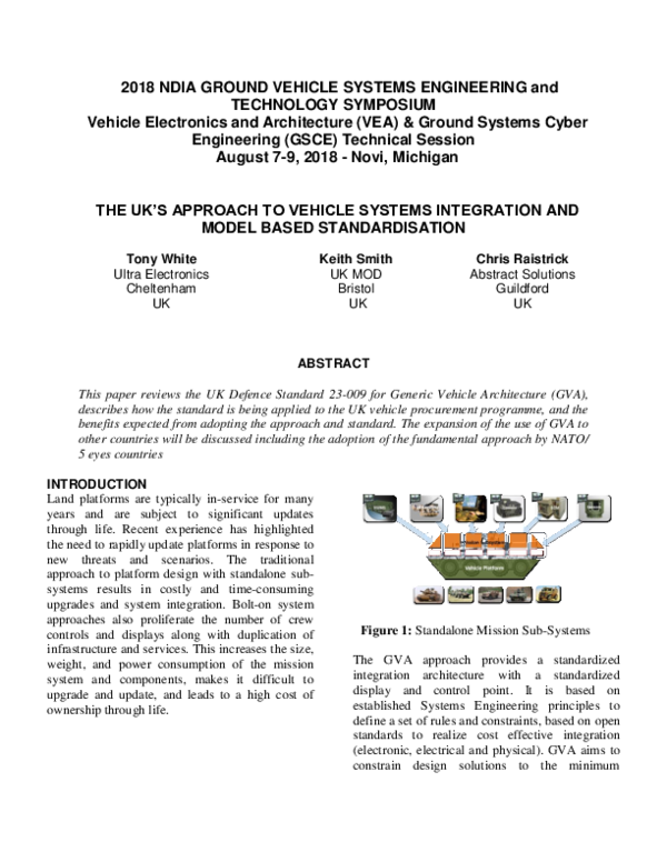 (PDF) The Uk’s Approach to Vehicle Systems Integration and Model Based ...