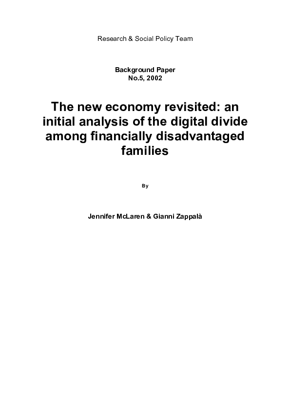 (PDF) The New Economy Revisited: an initial analysis of the digital ...