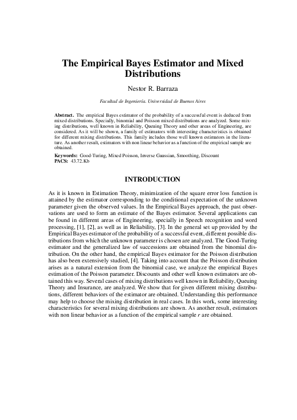 (PDF) A General Formulation of the Empirical Bayes Estimator
