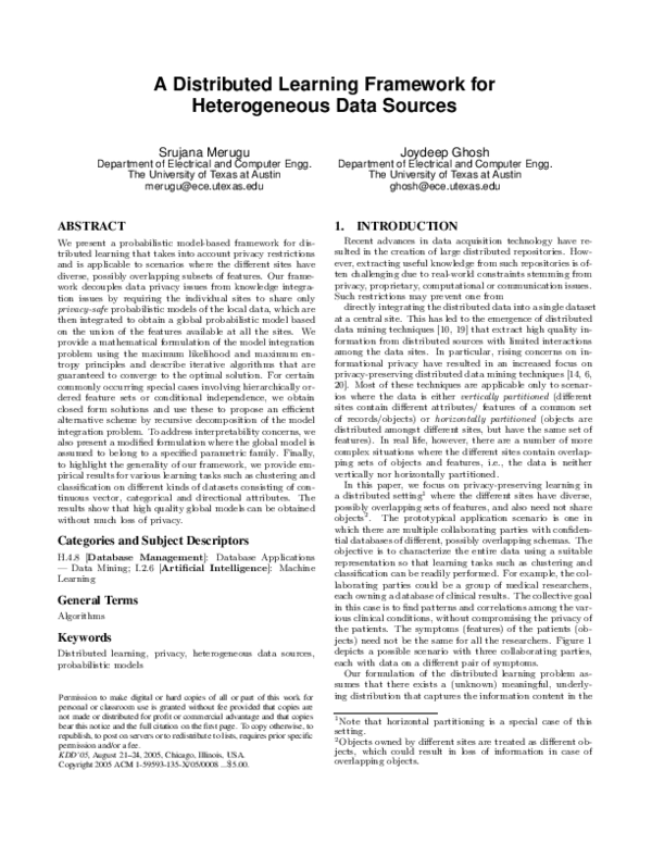 (PDF) A Distributed Learning Framework for Heterogeneous Data Sources