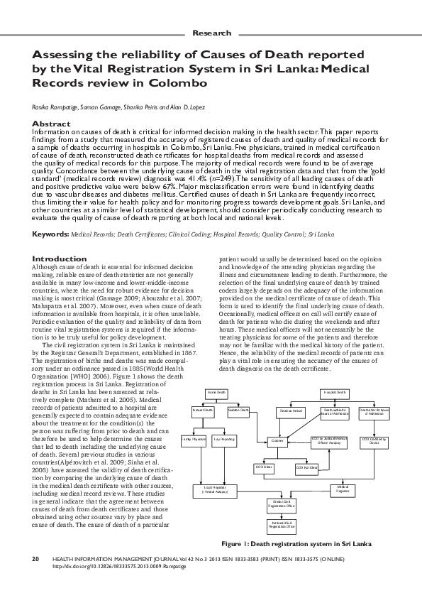 (PDF) Availability legibility and adequacy of diagnosis as entered in