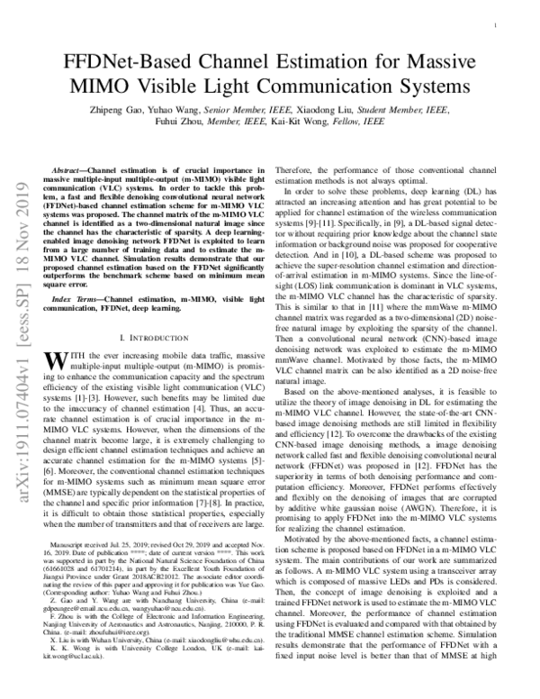 (PDF) FFDNet-Based Channel Estimation for Massive MIMO Visible Light ...