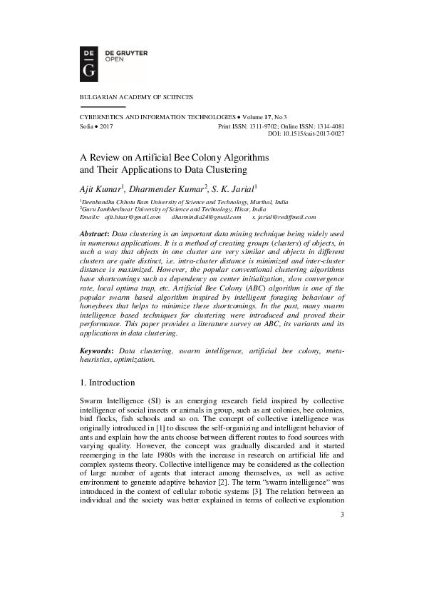 (PDF) A Review on Artificial Bee Colony Algorithms and Their ...