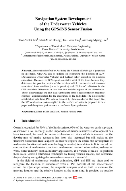 (PDF) Navigation system development of the Underwater Vehicles using ...