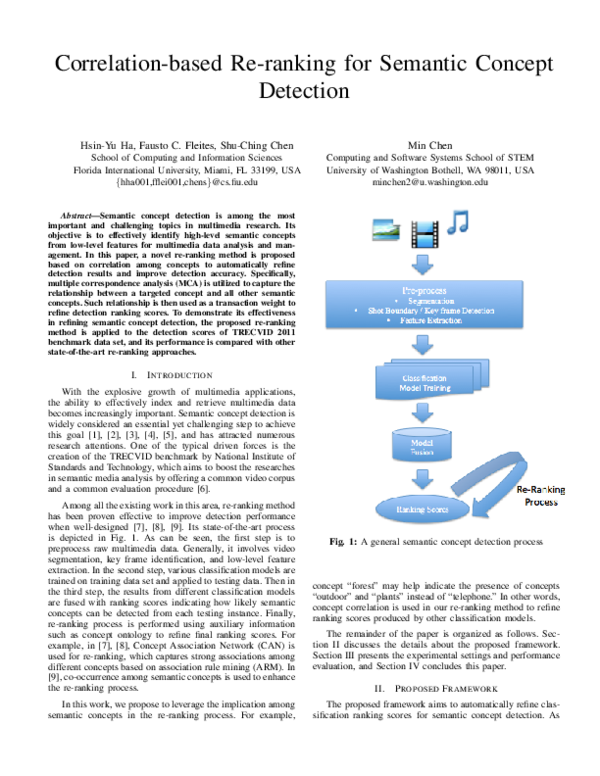 (PDF) Correlation-based re-ranking for semantic concept detection